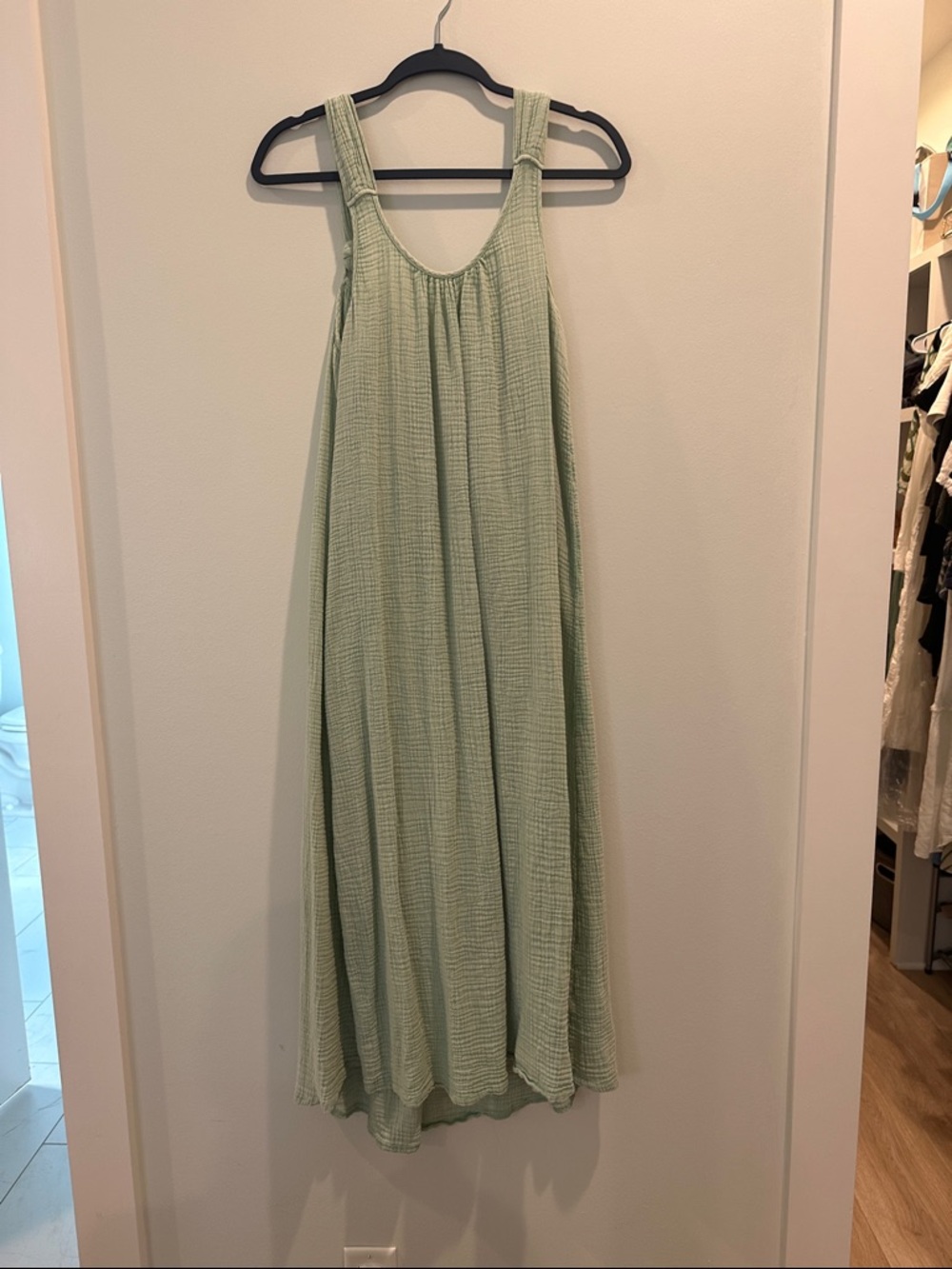 Sleeveless Sage Green Summer Maxi Dress
